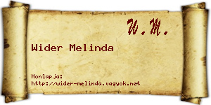 Wider Melinda névjegykártya